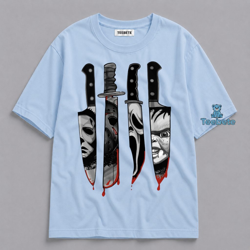 Horror Killers Knife Faces Halloween Shirt