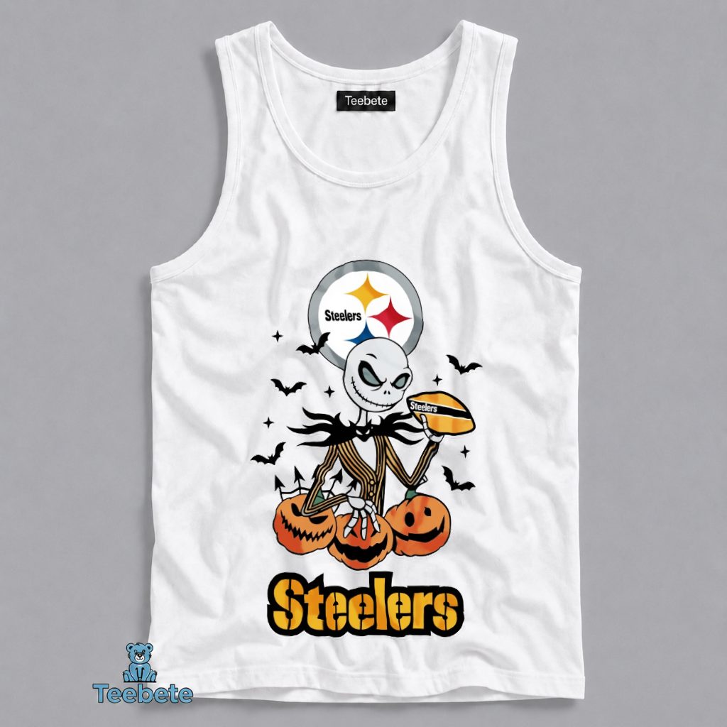 Jack Skellington Pittsburgh Steelers Halloween Pumpkin Tanktop Jack Skellington Pittsburgh Steelers Halloween Pumpkin Tanktop