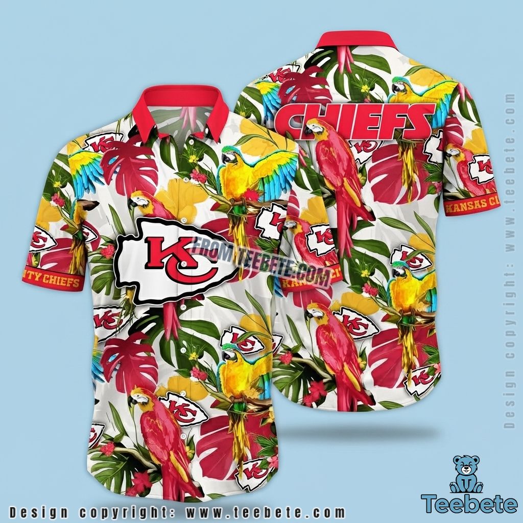 Kansas City Chiefs Aloha Shirt Tropical Parrot