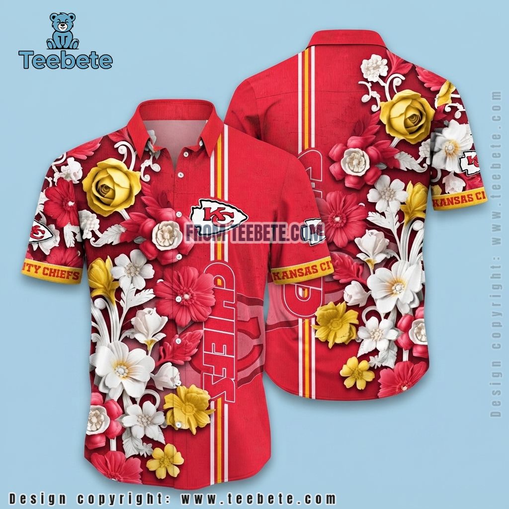 Kansas City Chiefs Hawaiian Shirt Pineapple Floral Kansas City Chiefs Hawaiian Shirt Pineapple Floral