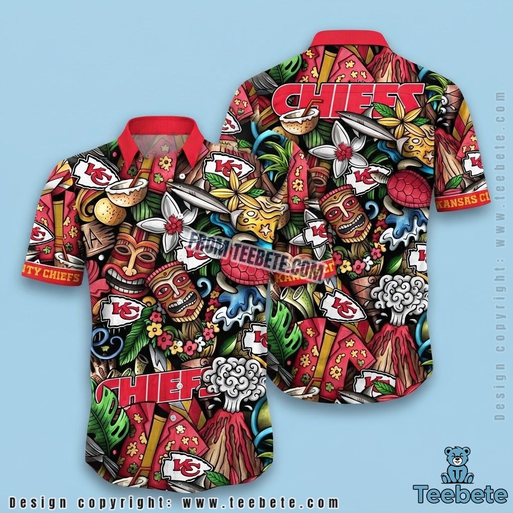Kansas City Chiefs Hawaiian Shirt White Hibiscus Kansas City Chiefs Hawaiian Shirt White Hibiscus