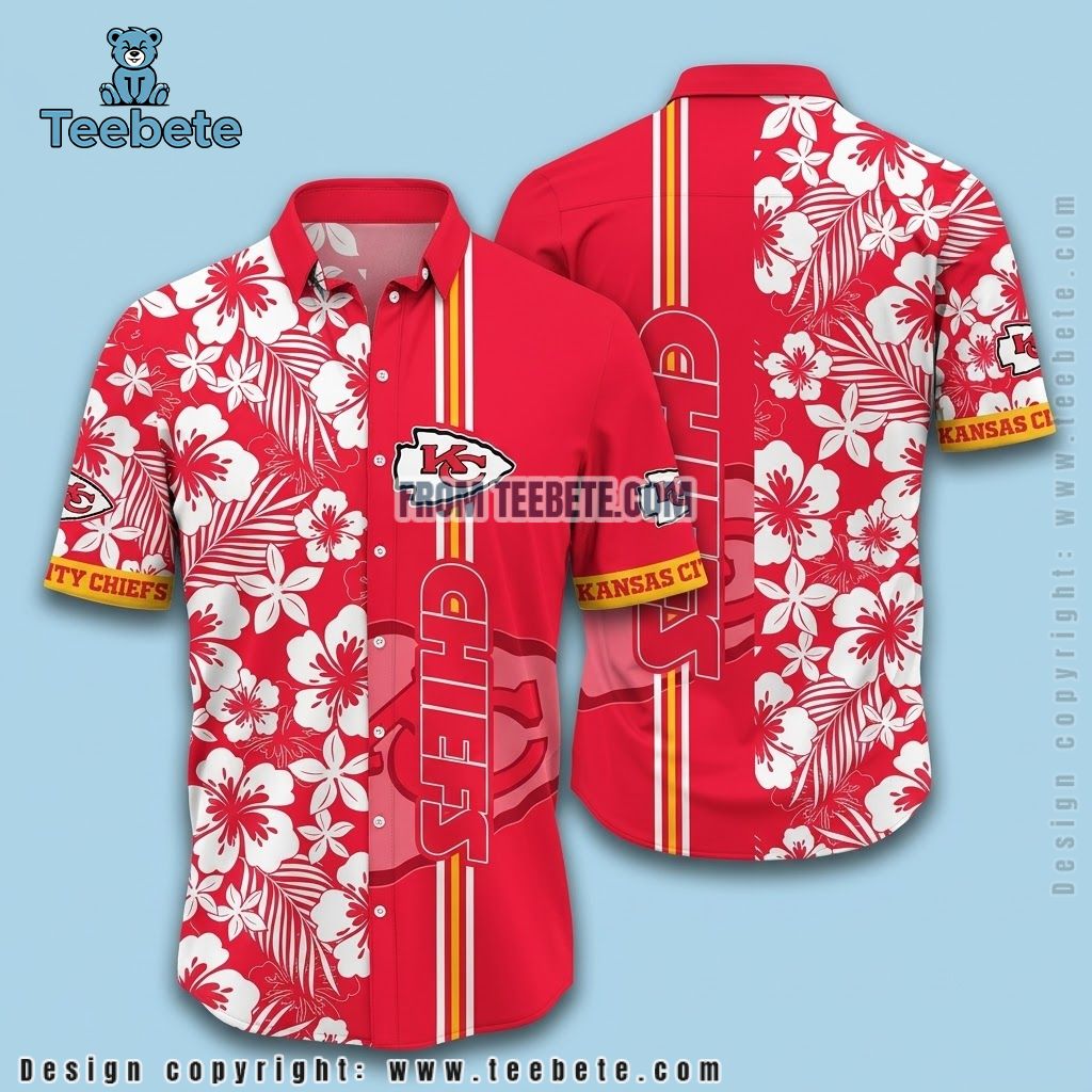 Kansas City Chiefs Hawaiian Shirt White Hibiscus