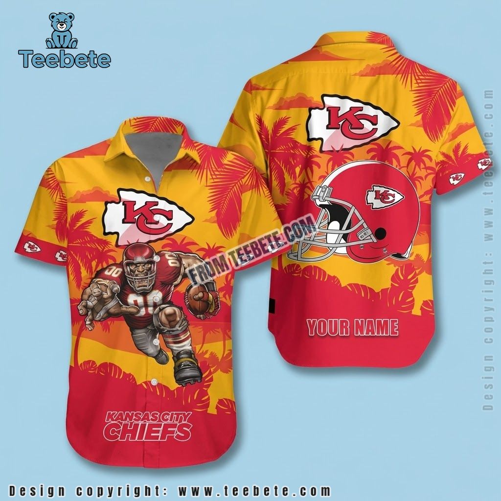 Kansas City Chiefs Hawaiian Shirt White Hibiscus Kansas City Chiefs Hawaiian Shirt White Hibiscus