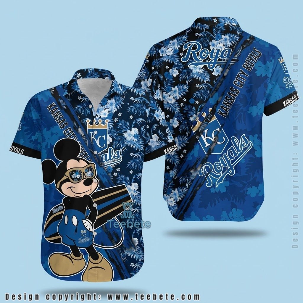 Kansas City Royals Hawaiian Shirt Mickey Mouse Design