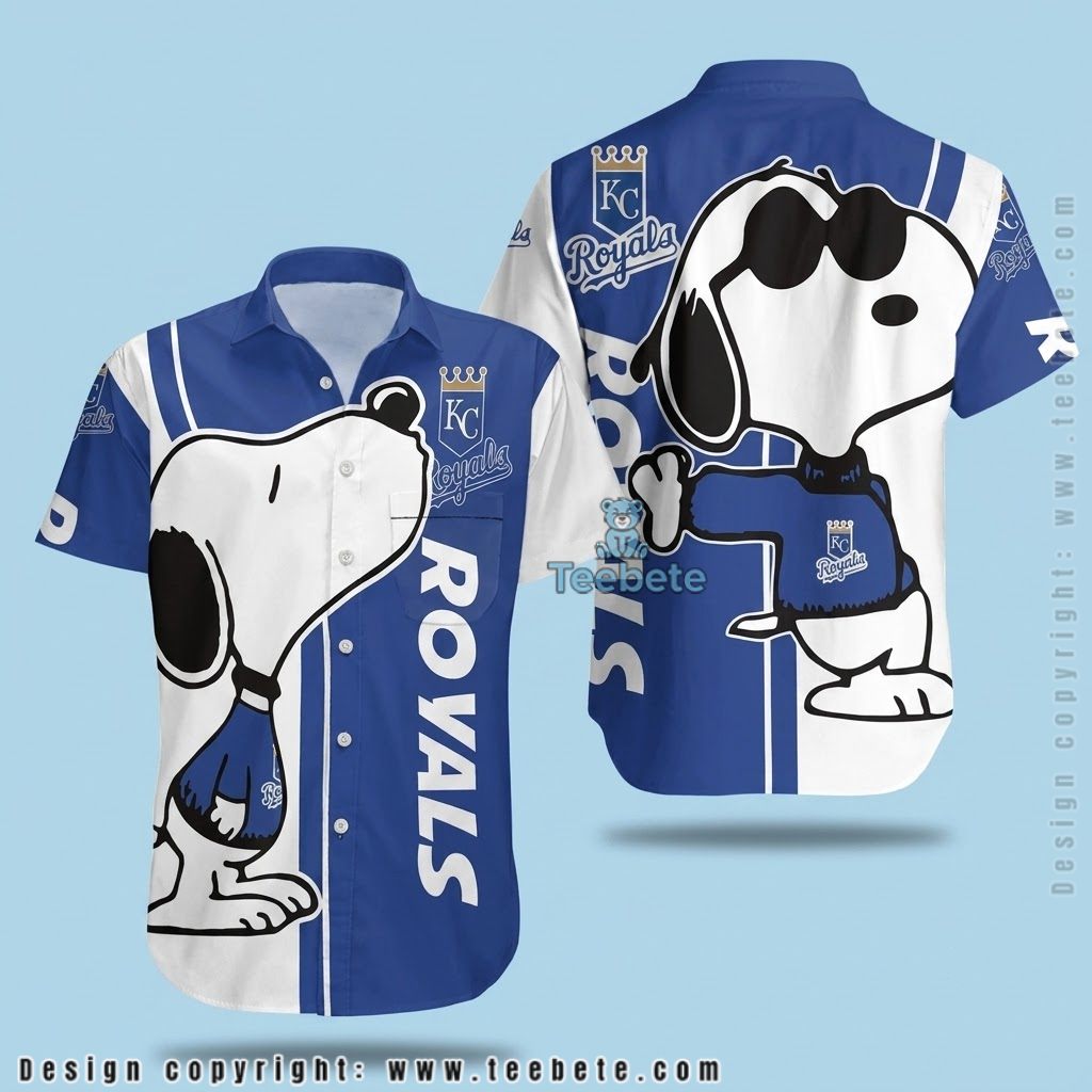 Kansas City Royals Hawaiian Shirt Snoopy Cool Sunglasses Design