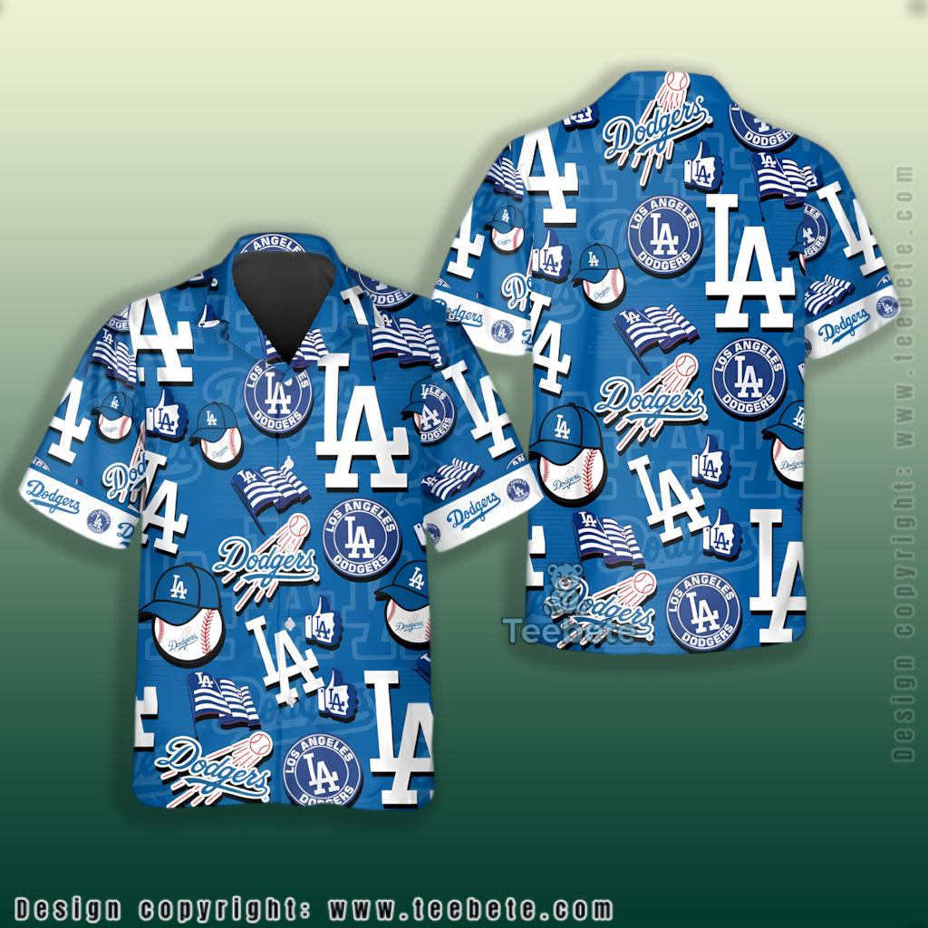 Logo Cap Flag Los Angeles Dodgers Tropical Shirt