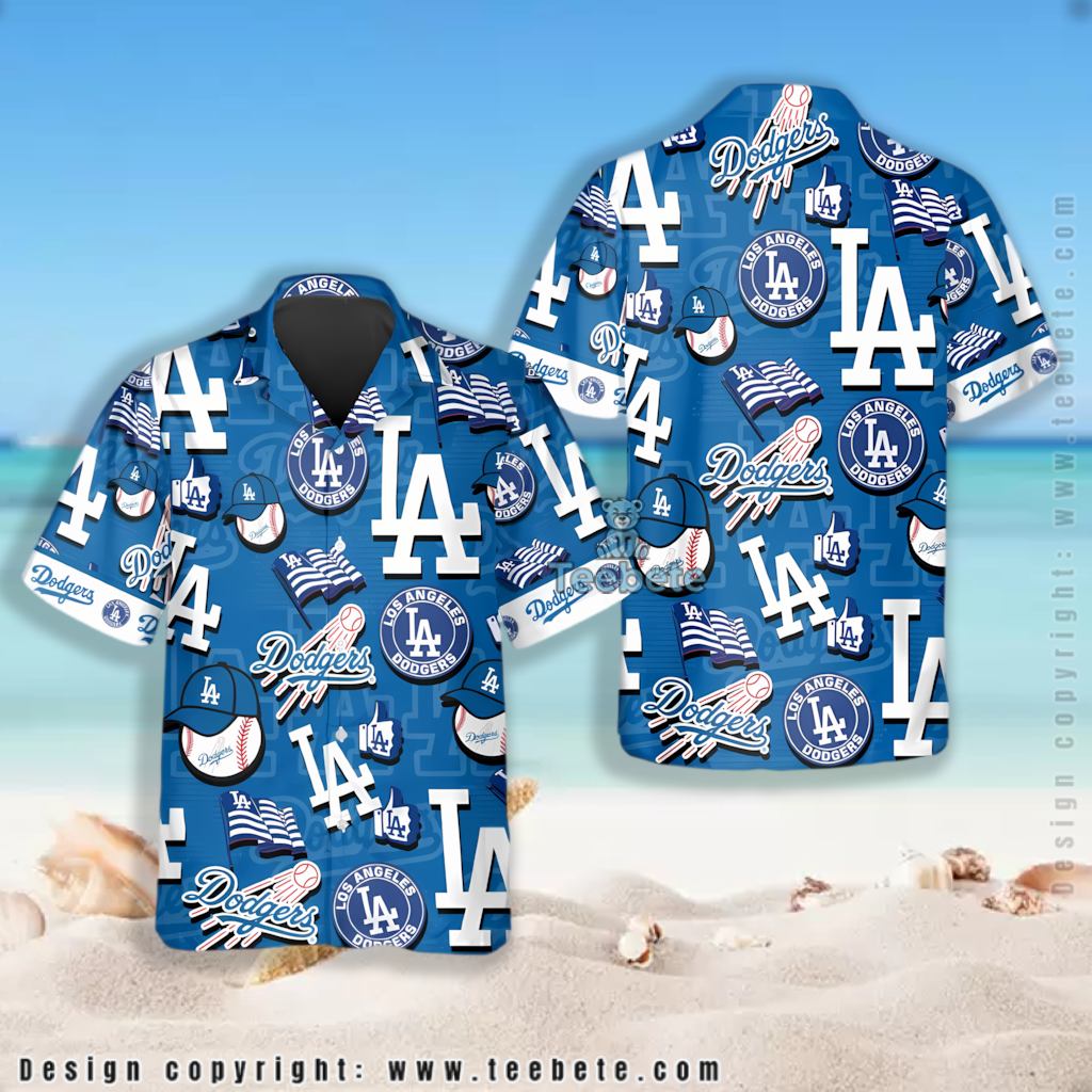Logo Cap Flag Los Angeles Dodgers Tropical Shirt Version 2 Logo Cap Flag Los Angeles Dodgers Tropical Shirt Version 2