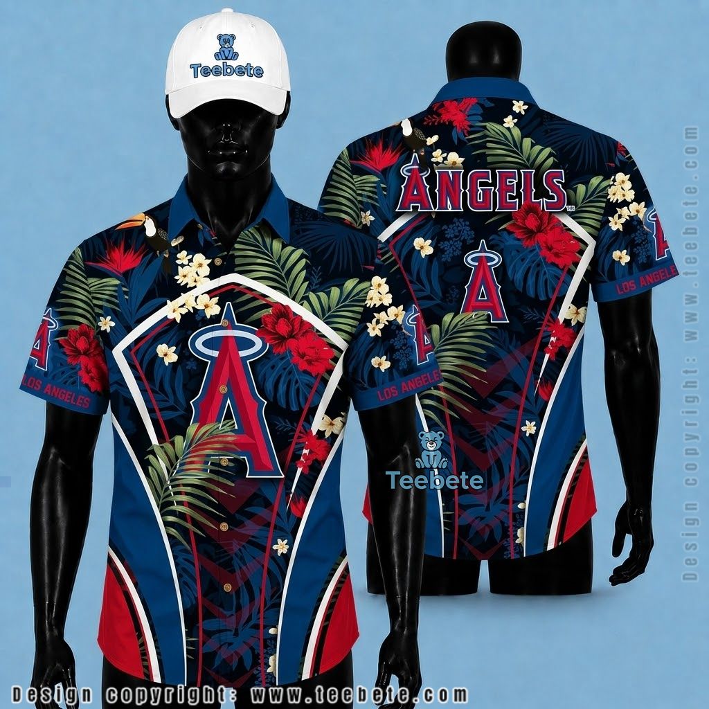 Los Angeles Angels Hawaiian Shirt Toucan Floral Arch