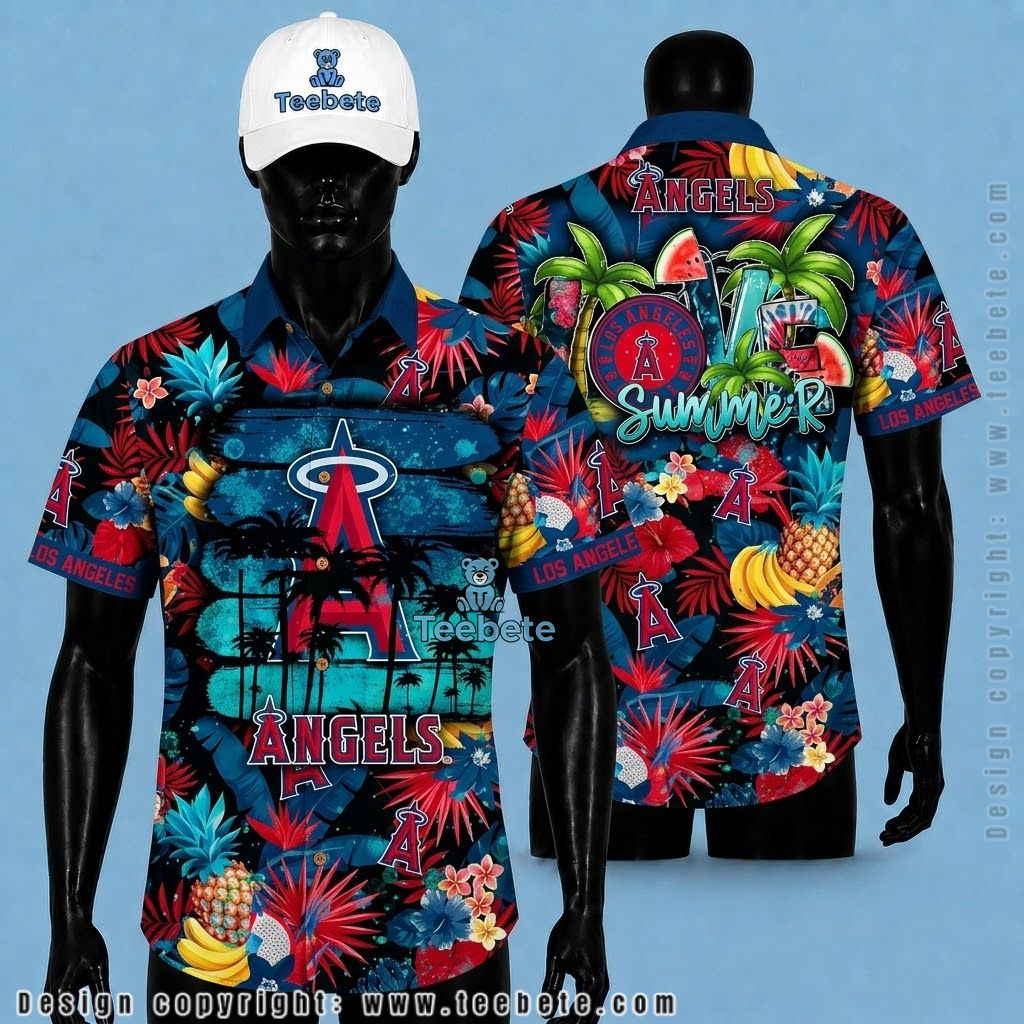 Los Angeles Angels Hawaiian Shirt Tropical Fruit Summer