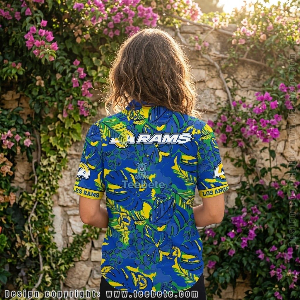Los Angeles Rams Bold Tropical Aloha Shirt Version 2 Los Angeles Rams Bold Tropical Aloha Shirt Version 2