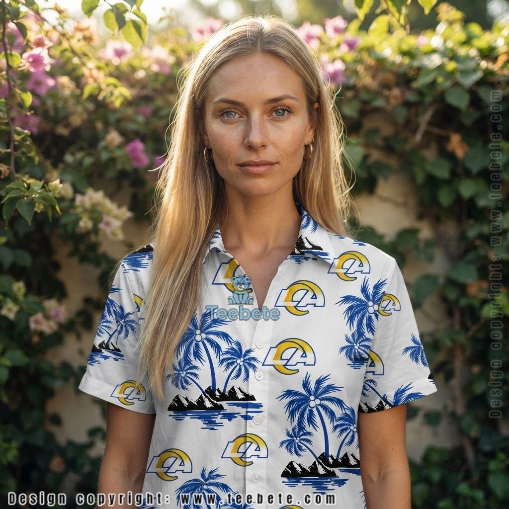 Los Angeles Rams Palm Island Hawaiian Shirt