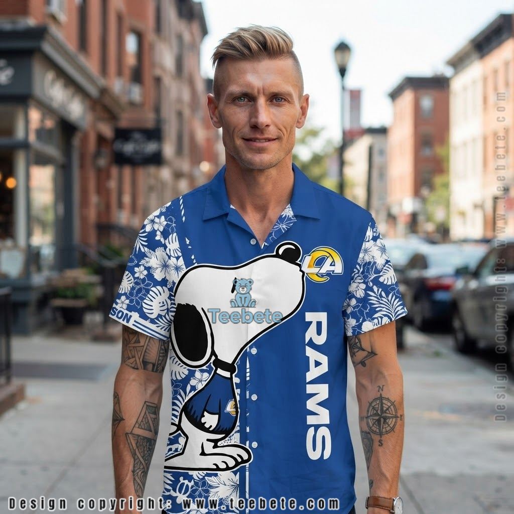 Los Angeles Rams Palm Island Hawaiian Shirt Los Angeles Rams Palm Island Hawaiian Shirt