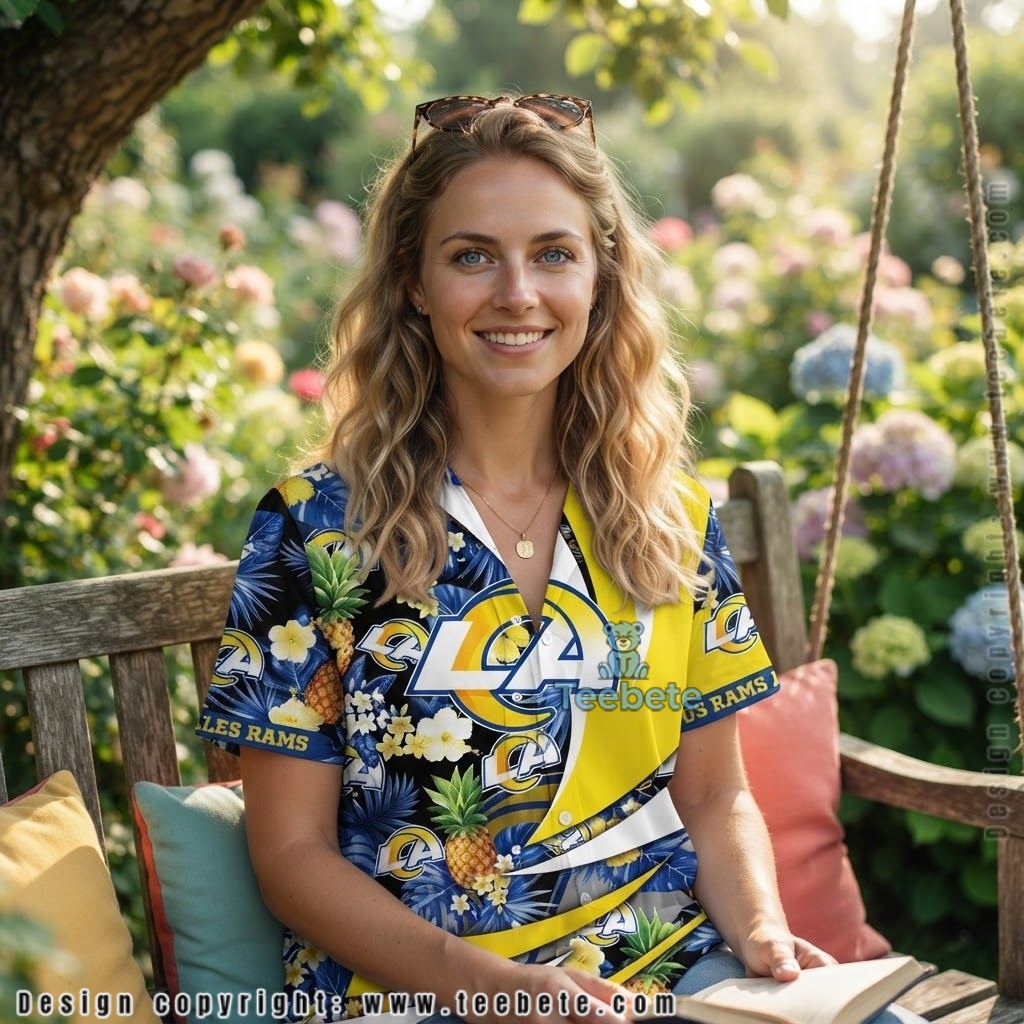 Los Angeles Rams Ripped Grunge Hawaiian Shirt Los Angeles Rams Ripped Grunge Hawaiian Shirt
