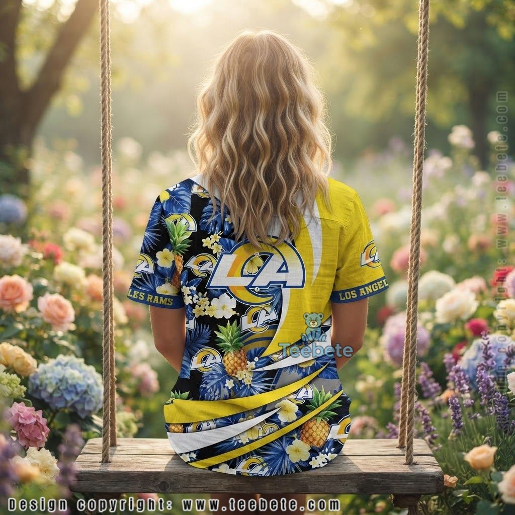 Los Angeles Rams Pineapple Hibiscus Hawaiian Shirt Version 2 Los Angeles Rams Pineapple Hibiscus Hawaiian Shirt Version 2