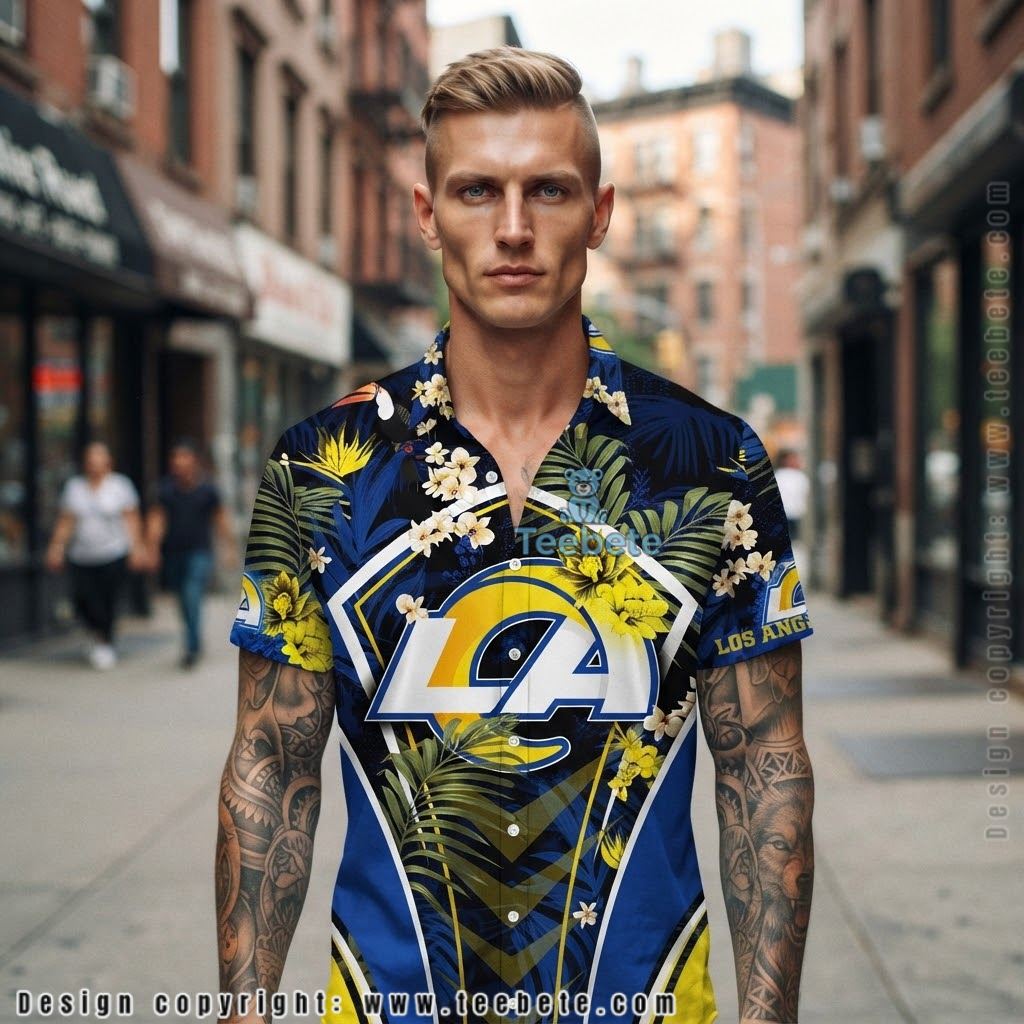 Los Angeles Rams Tiki Sunray Hawaiian Shirt