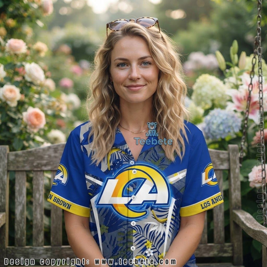 Los Angeles Rams Wave Psychedelic Hawaiian Shirt Los Angeles Rams Wave Psychedelic Hawaiian Shirt