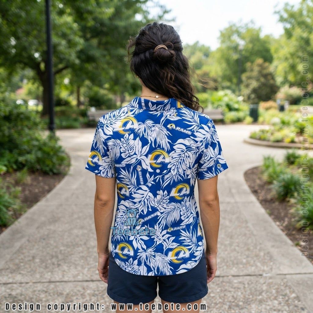 Los Angeles Rams White Monstera Aloha Shirt Version 2 Los Angeles Rams White Monstera Aloha Shirt Version 2