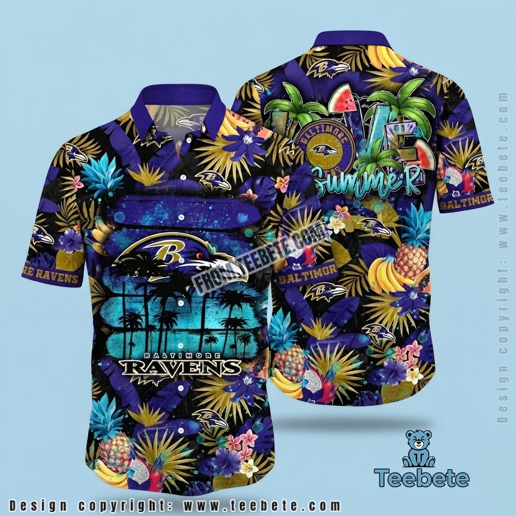 Love Summer Baltimore Ravens Hawaiian Shirt