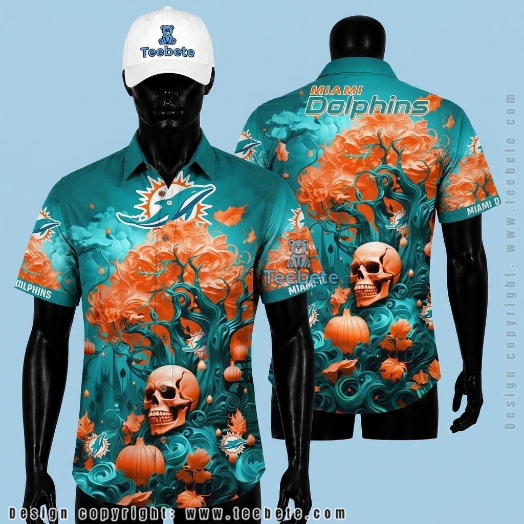 Miami Dolphins Hawaiian Shirt Halloween Pumpkin