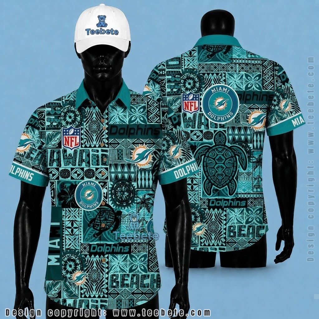 Miami Dolphins Hawaiian Shirt Tribal Tiki