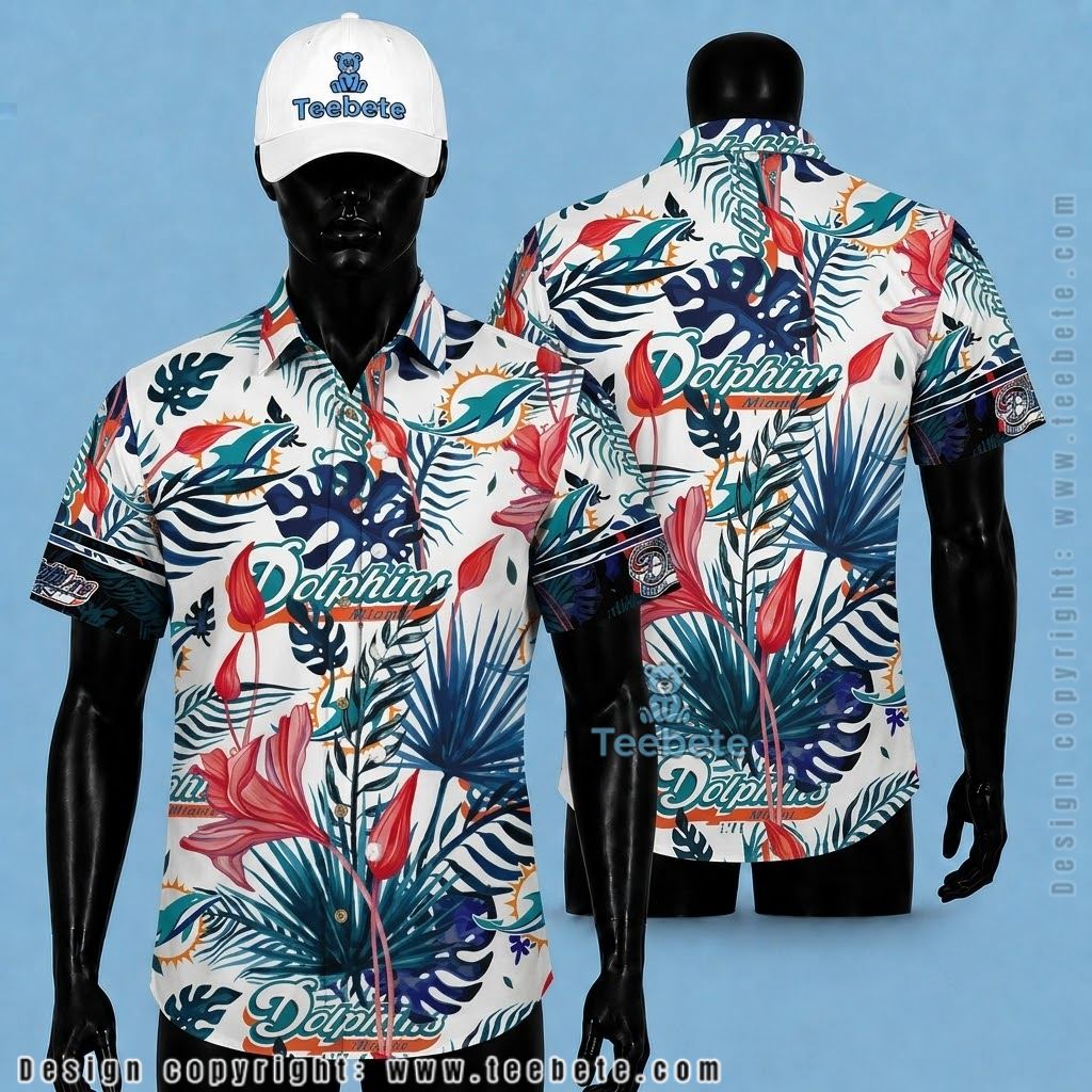 Miami Dolphins Tropical Shirt Exotic Leaf