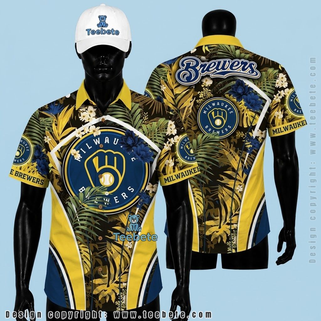 Milwaukee Brewers Tropical Shirt Dark Jungle