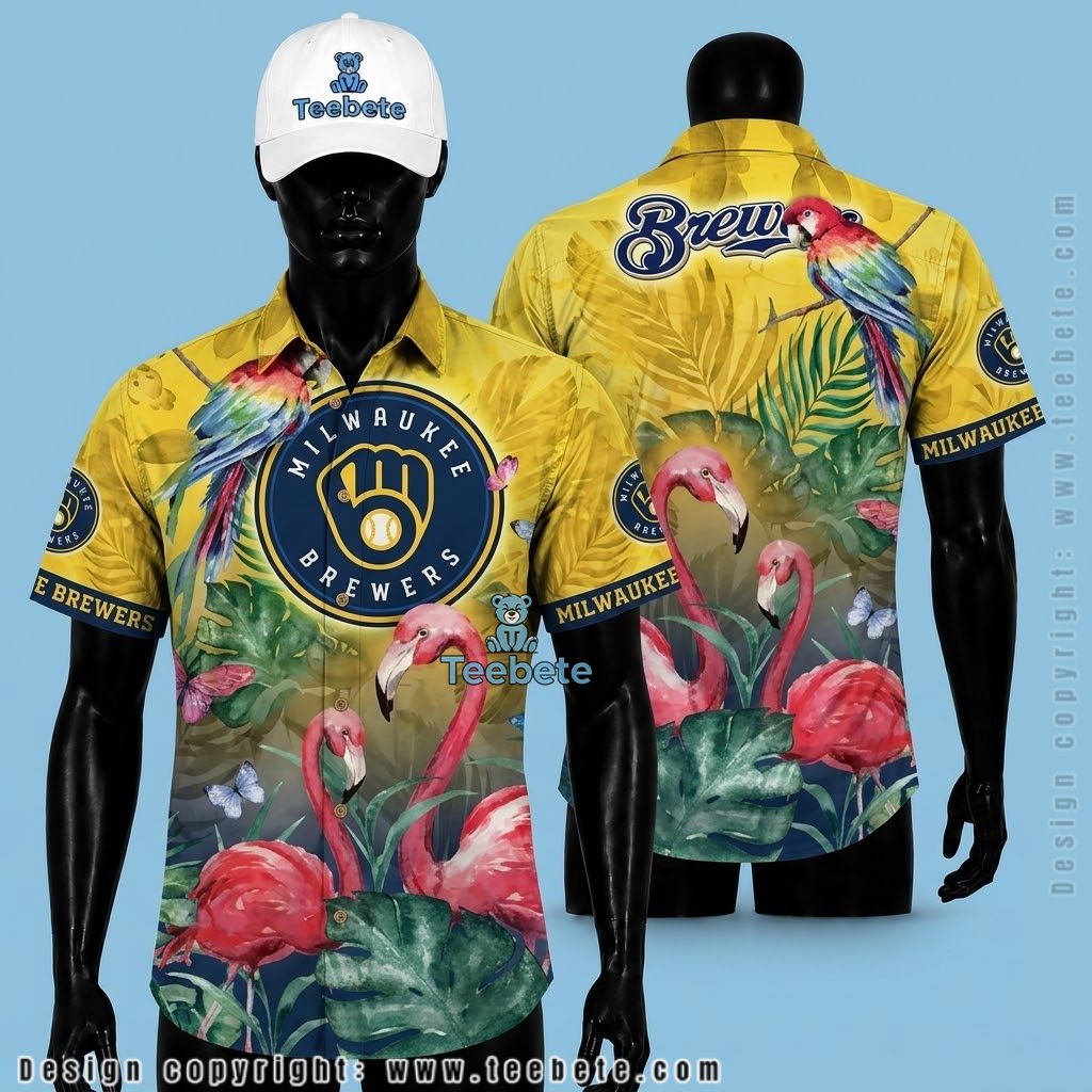 Milwaukee Brewers Tropical Shirt Dark Jungle