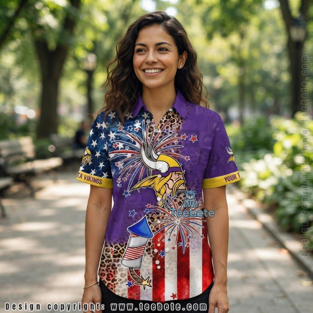 Minnesota Vikings 4th of July Hawaiian Shirt