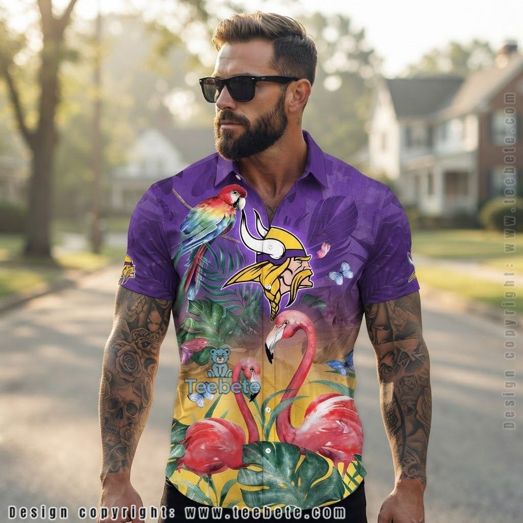 Minnesota Vikings Bloom Bouquet Hawaiian Shirt
