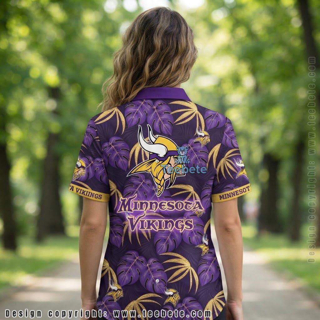 Minnesota Vikings Gold Monstera Tropical Shirt Version 2 Minnesota Vikings Gold Monstera Tropical Shirt Version 2