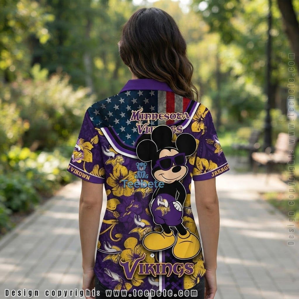 Minnesota Vikings Mickey Sunglasses Hawaiian Shirt Version 2 Minnesota Vikings Mickey Sunglasses Hawaiian Shirt Version 2