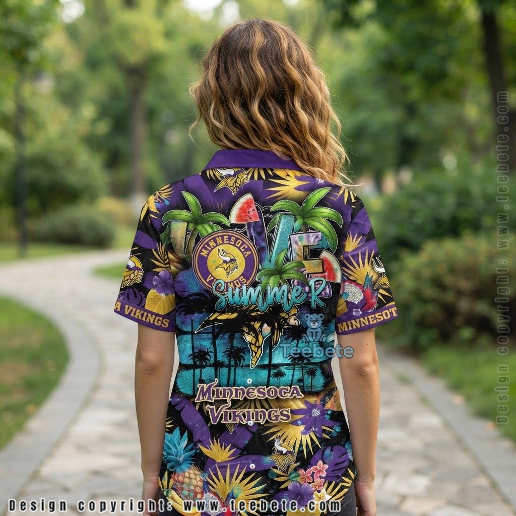 Minnesota Vikings Summer Fruit Aloha Shirt Version 2 Minnesota Vikings Summer Fruit Aloha Shirt Version 2