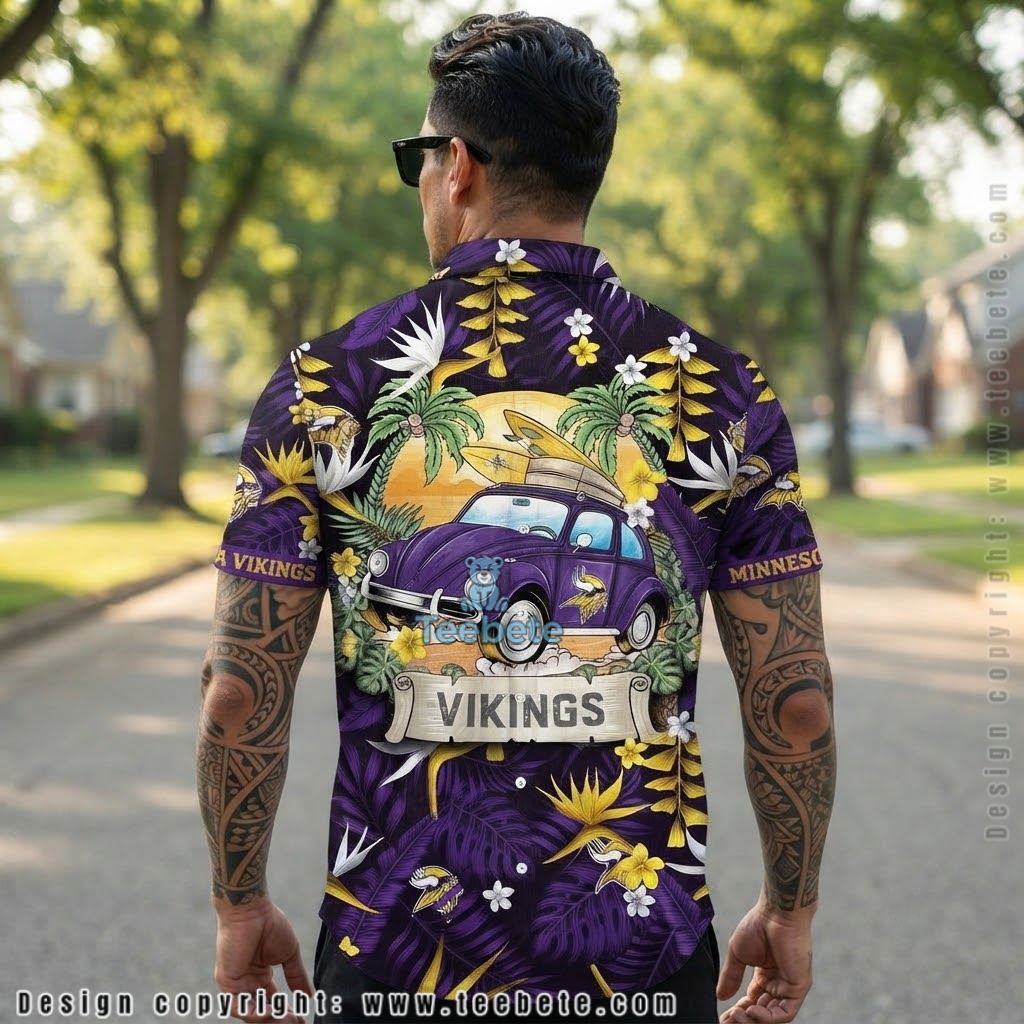 Minnesota Vikings Surf Car Tropical Shirt Version 2 Minnesota Vikings Surf Car Tropical Shirt Version 2