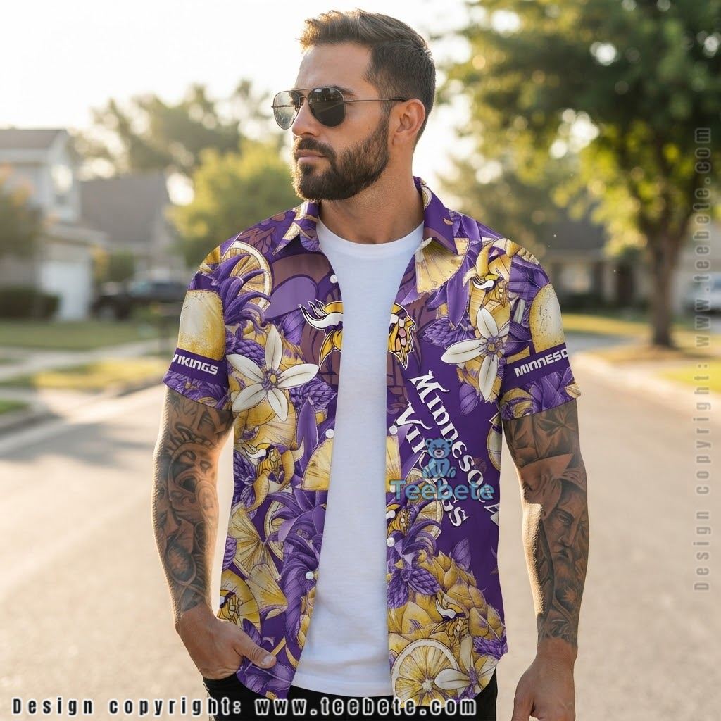 Minnesota Vikings Warrior Flag Hawaiian Shirt Minnesota Vikings Warrior Flag Hawaiian Shirt