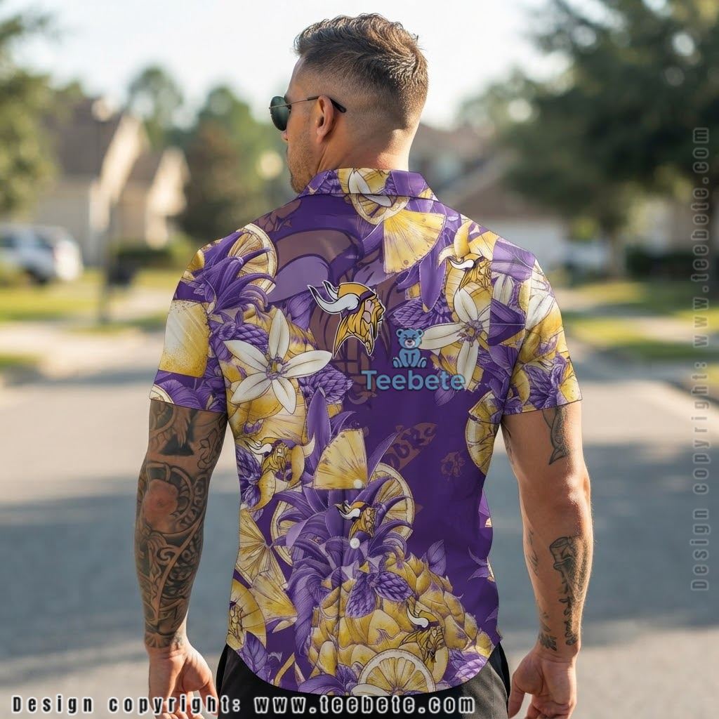 Minnesota Vikings Tropical Floral Hawaiian Shirt Version 2 Minnesota Vikings Tropical Floral Hawaiian Shirt Version 2