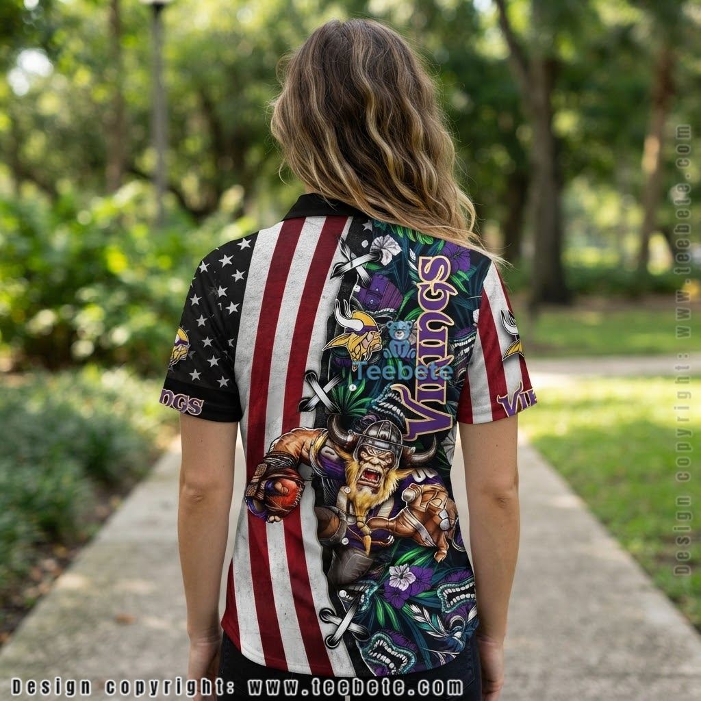 Minnesota Vikings Warrior Flag Hawaiian Shirt Version 2 Minnesota Vikings Warrior Flag Hawaiian Shirt Version 2