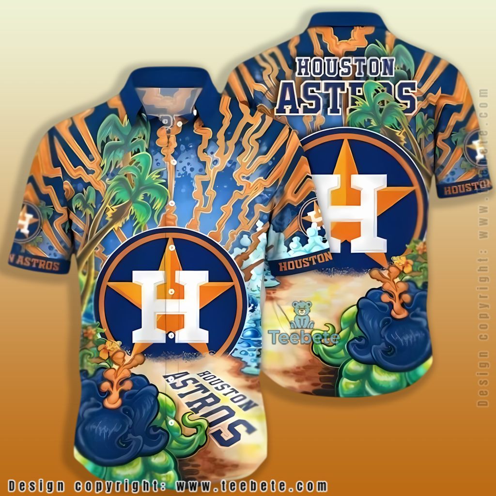 Monstera Leaves Houston Astros Tropical Shirt