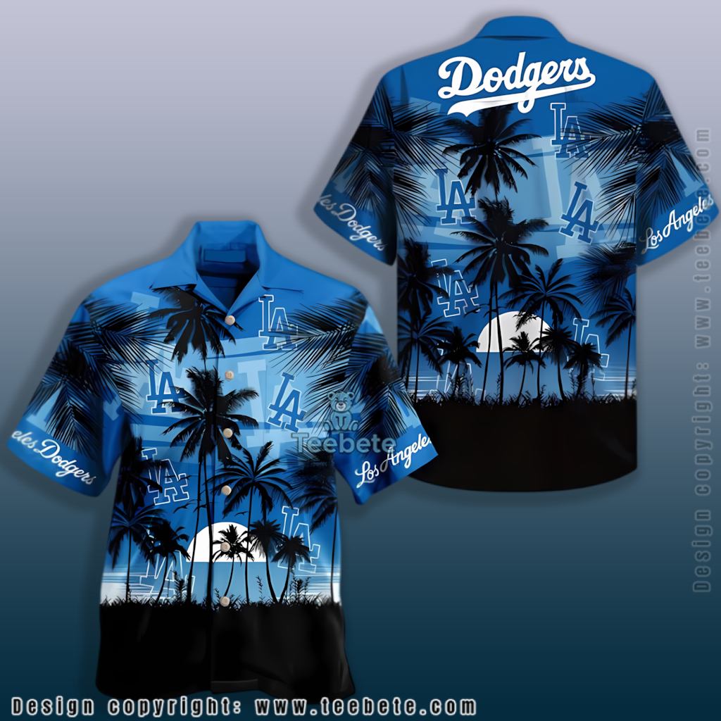 Moonlit Palm Los Angeles Dodgers Hawaiian Shirt