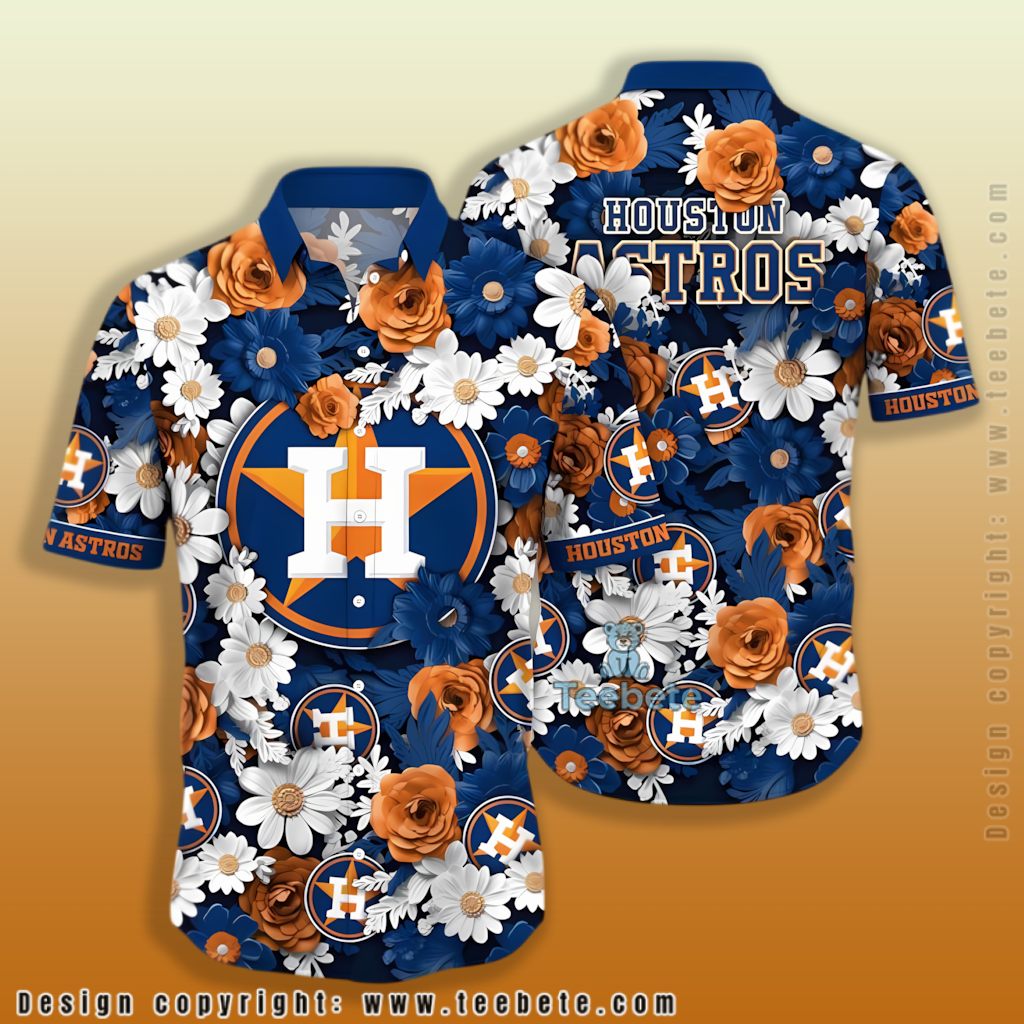 Navy Floral Houston Astros Hawaiian Shirt