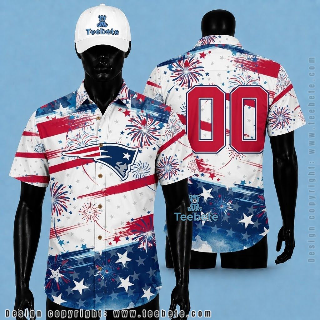 New England Patriots Hawaiian Shirt 4th Of July Patriotic