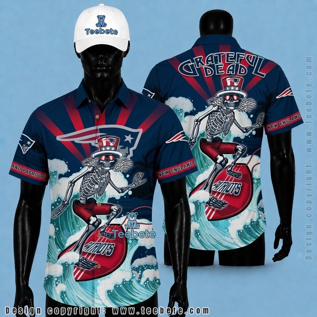 New England Patriots Hawaiian Shirt Grateful Dead