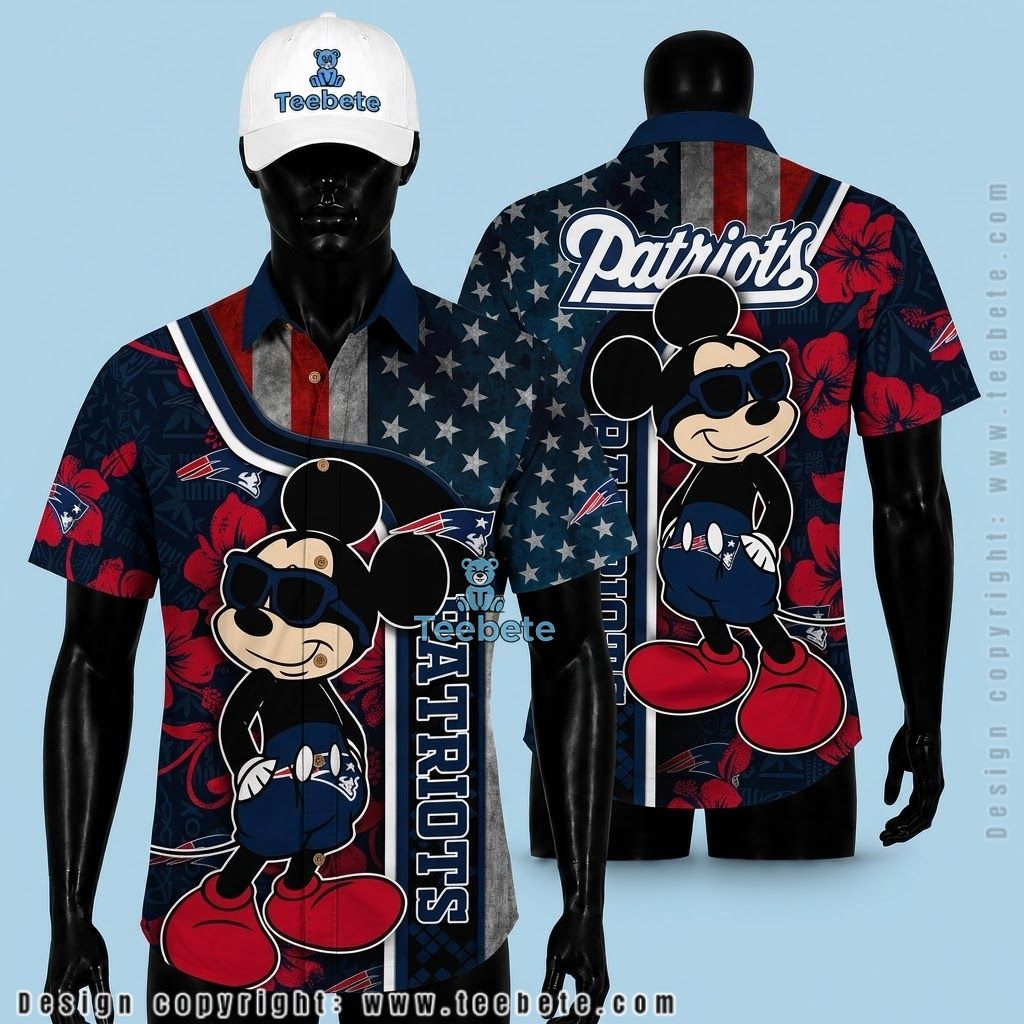 New England Patriots Hawaiian Shirt Personalized Mickey Cool
