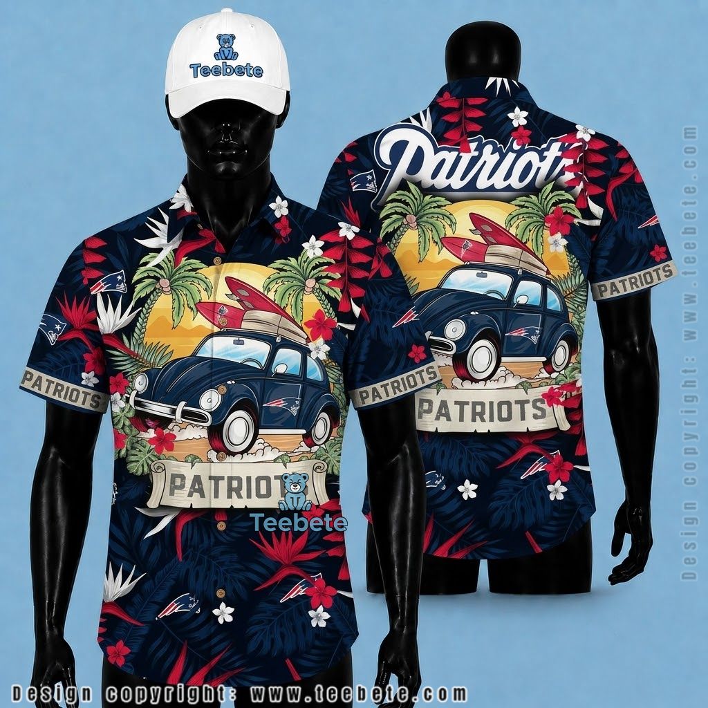 New England Patriots Tropical Shirt Bold Stripe