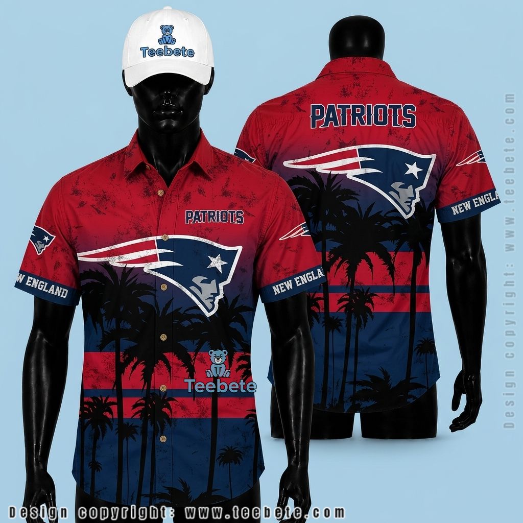 New England Patriots Tropical Shirt White Botanical