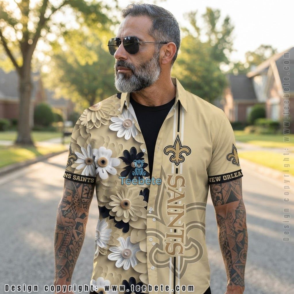 New Orleans Saints Daisy 3D Hawaiian Shirt