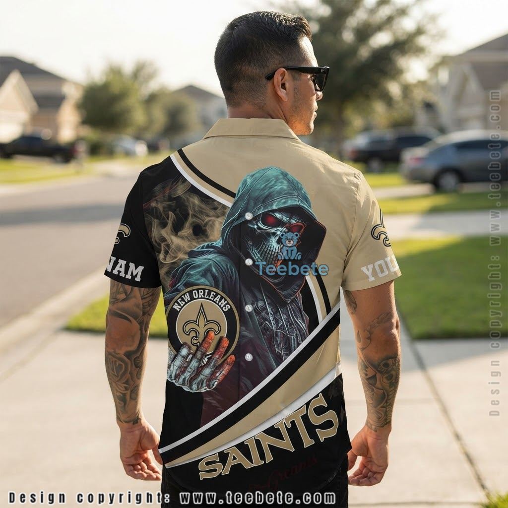 New Orleans Saints Grim Reaper Hawaiian Shirt Version 2 New Orleans Saints Grim Reaper Hawaiian Shirt Version 2