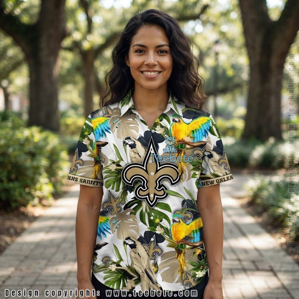 New Orleans Saints Macaw Parrot Tropical Shirt