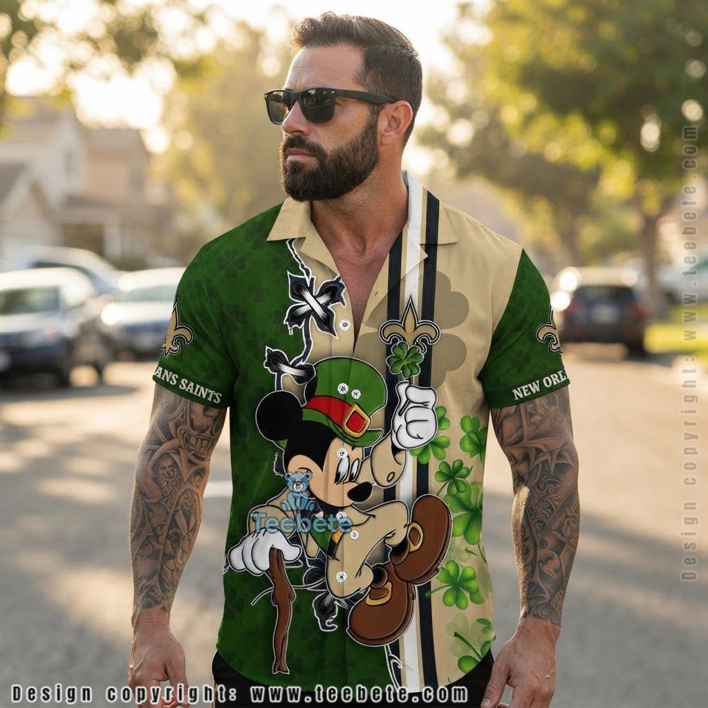 New Orleans Saints Mickey St Patrick Hawaiian Shirt