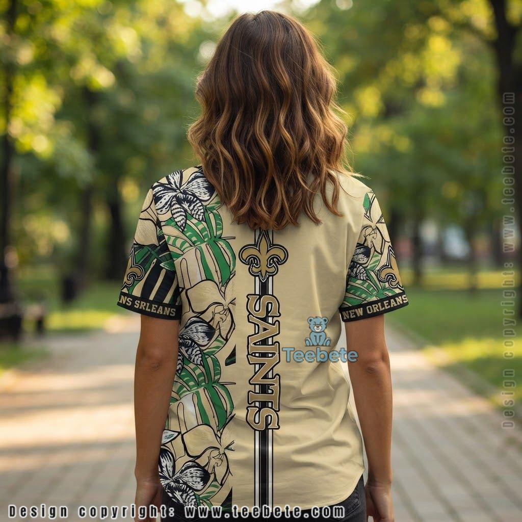 New Orleans Saints Orchid Leaf Tropical Shirt Version 2 New Orleans Saints Orchid Leaf Tropical Shirt Version 2