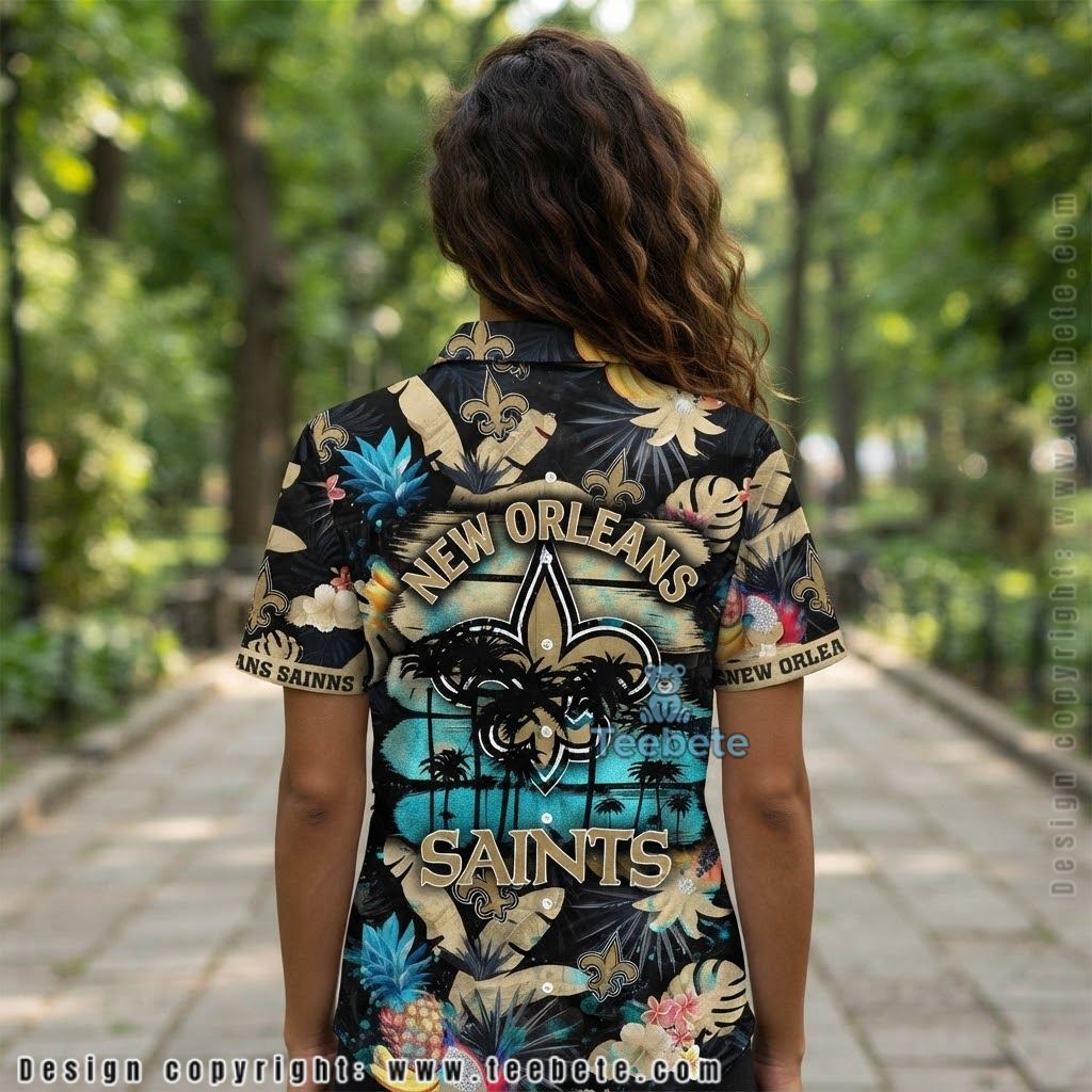 New Orleans Saints Pineapple Fruit Hawaiian Shirt Version 2 New Orleans Saints Pineapple Fruit Hawaiian Shirt Version 2